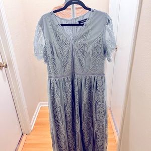 Dusty Blue Lace Maxi Dress